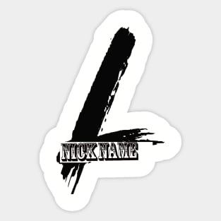 nickname L black Sticker